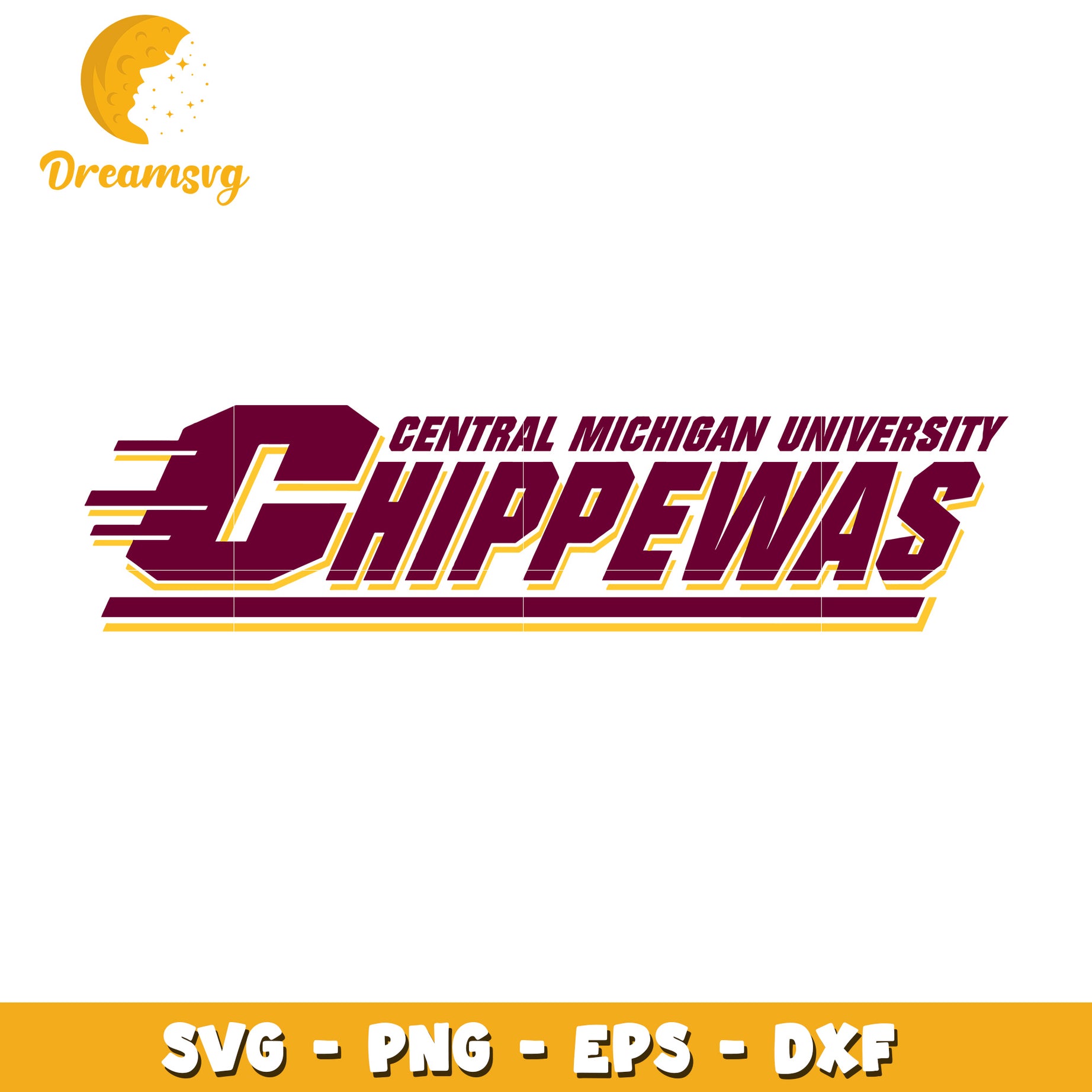 CMU Chippewas SVG PNG EPS DXF