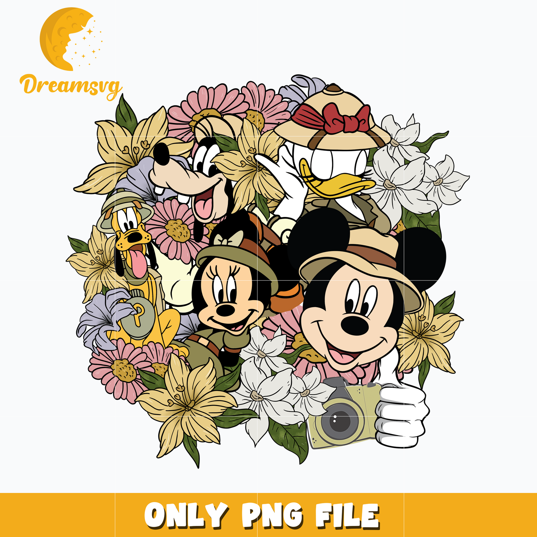 Mickey mouse and friends flower png