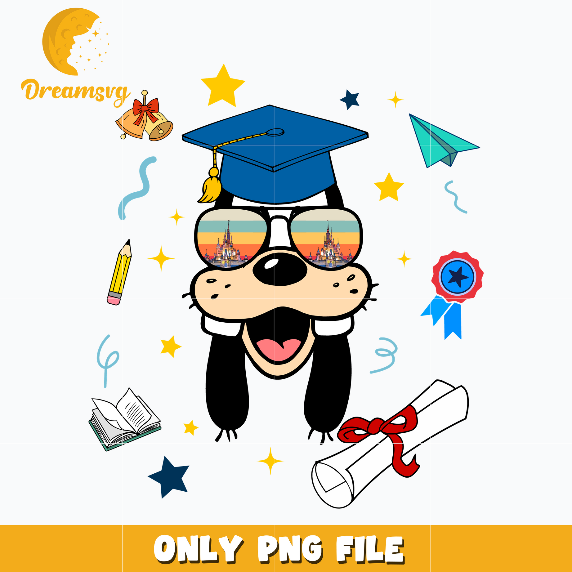 Goofy dog Graduation png