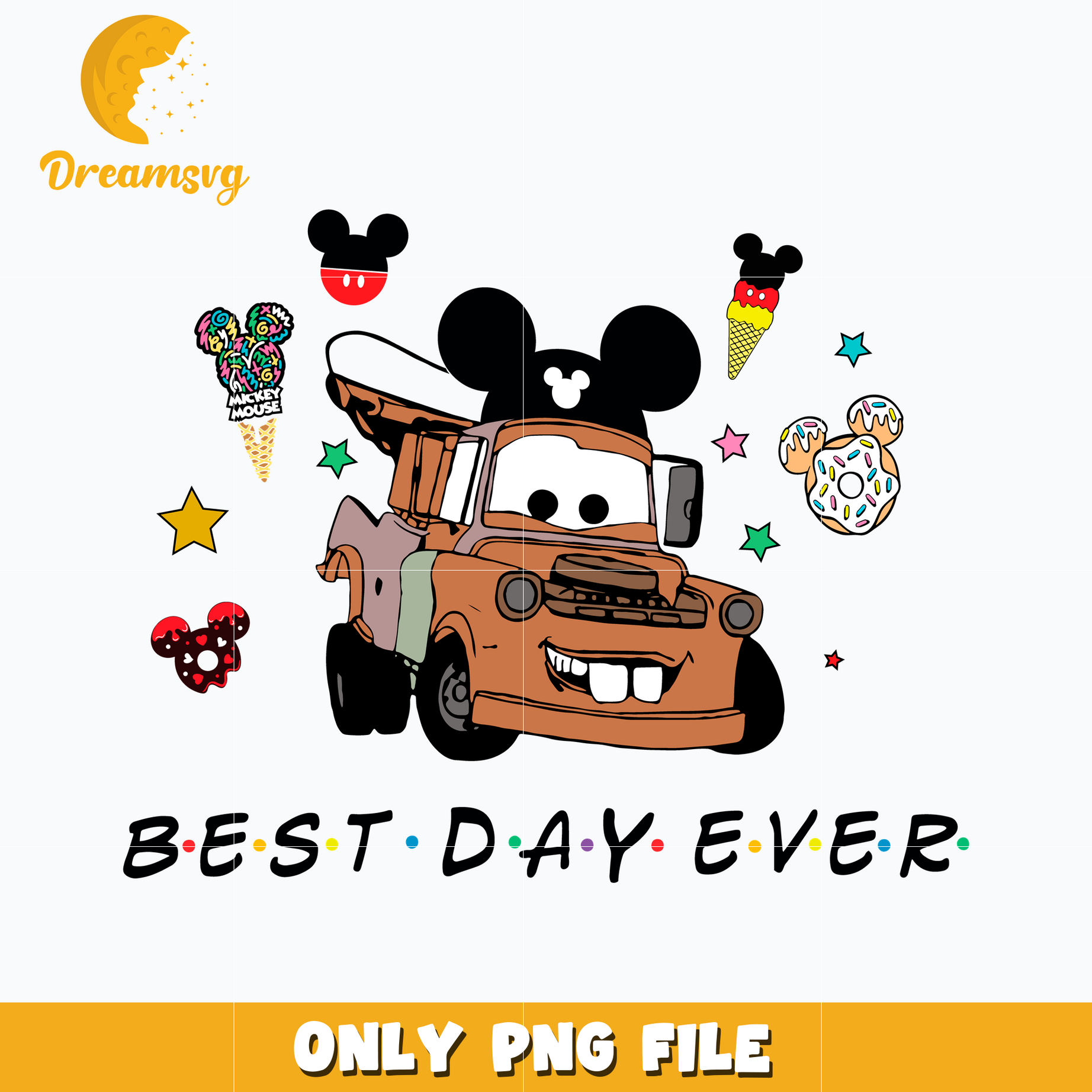 Tow mater Best day ever png, disney cars png