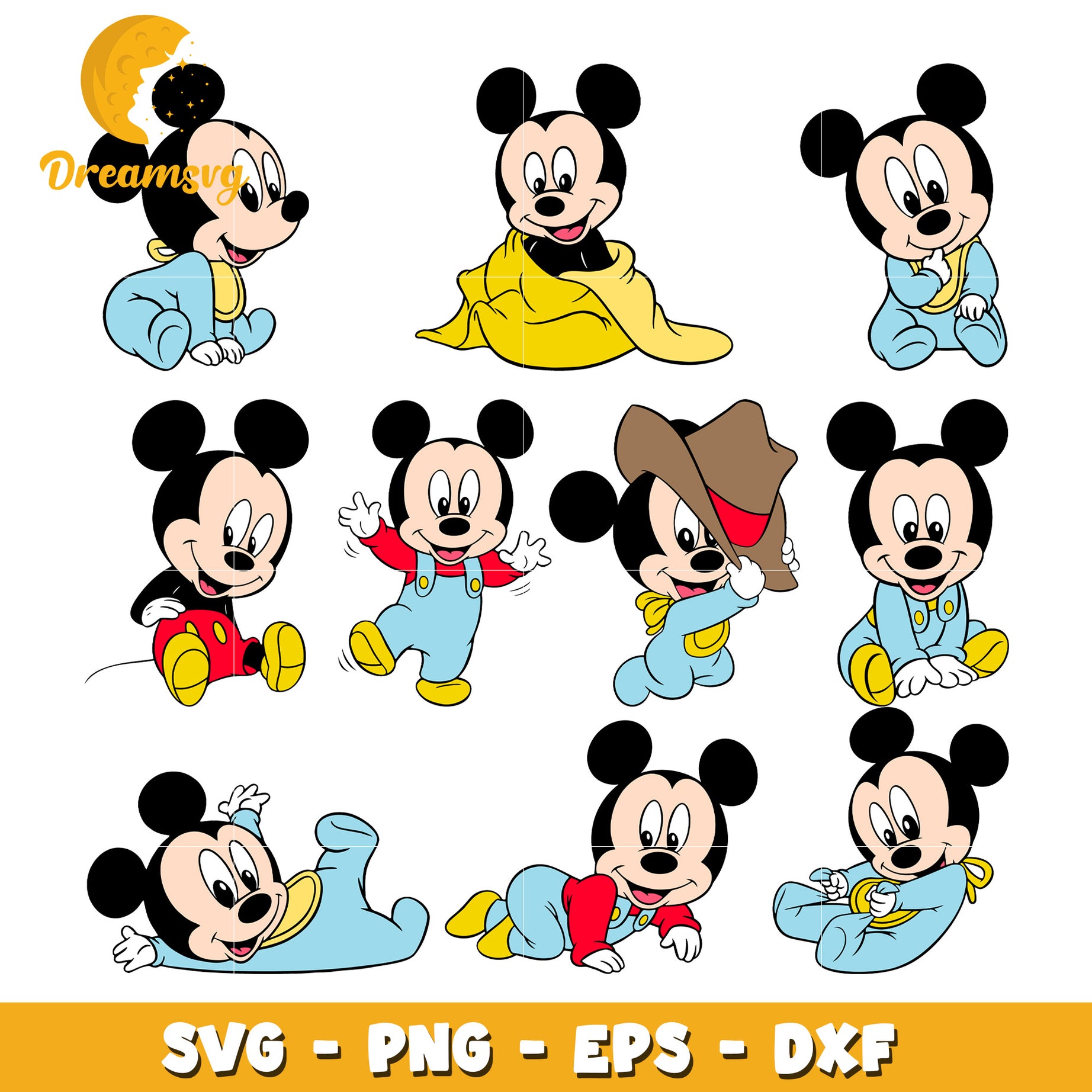 Baby mickey mouse design bundle svg, baby mickey mouse​ svg