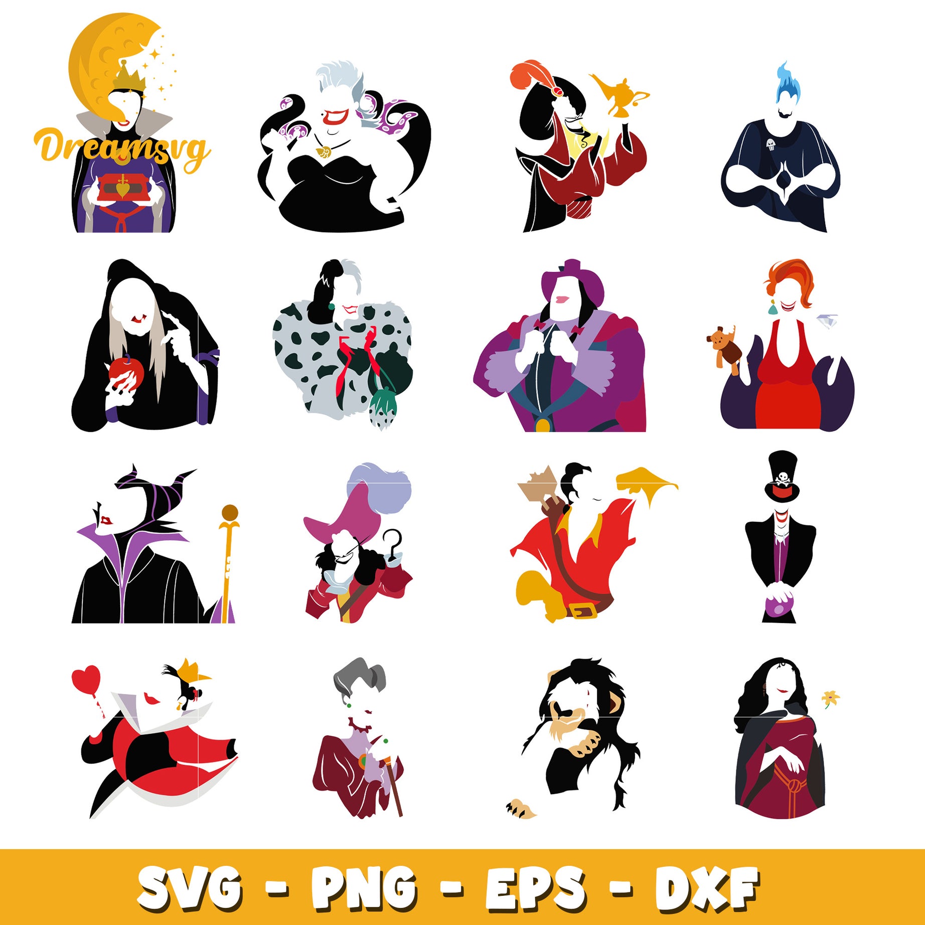 Members disney villains bundle svg, disney villains​ svg