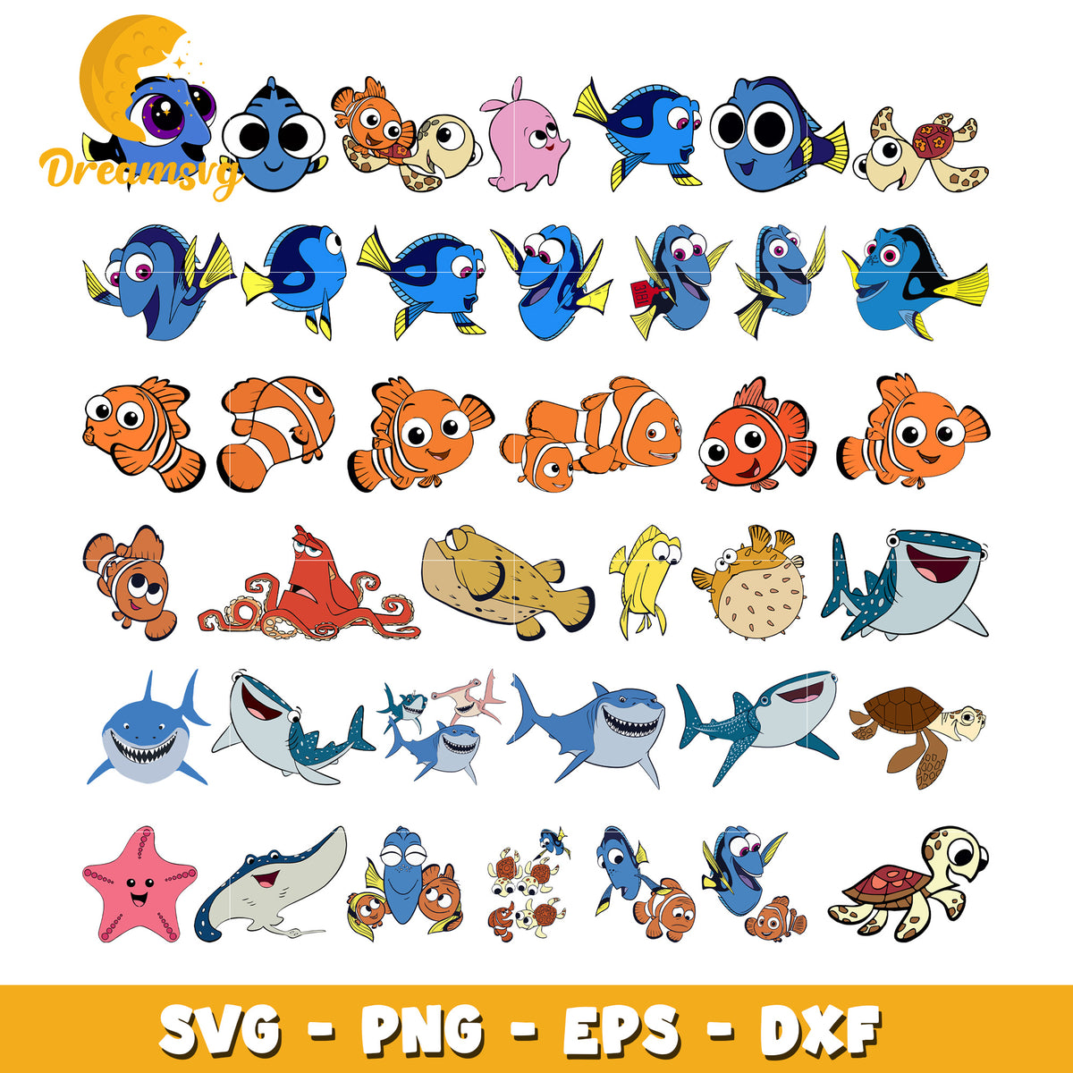 Finding Svg Members finding nemo bundle svg, finding nemo characters svg – DreamSVG ...
