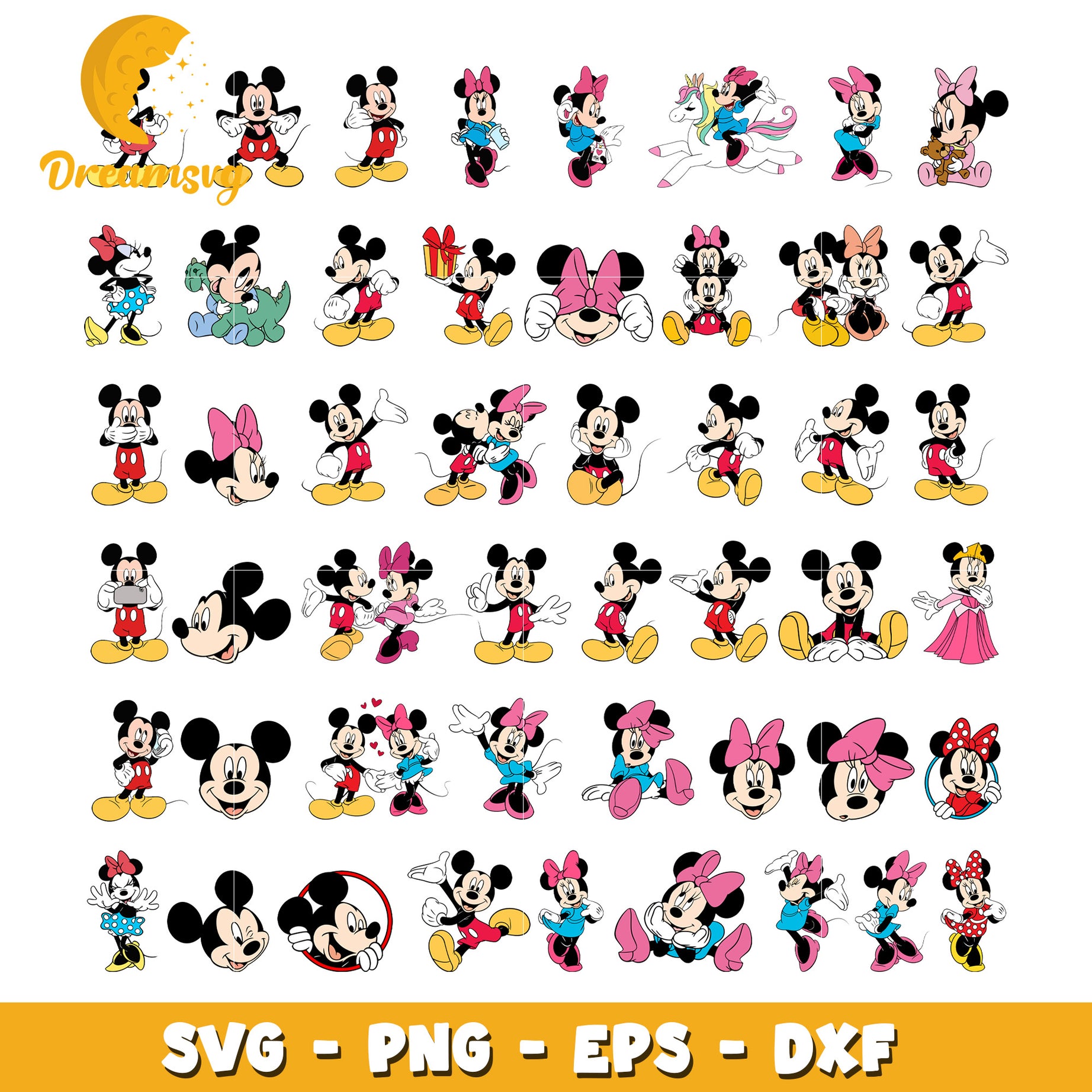Disney mickey and minnie bundle svg, mickey and minnie​ svg