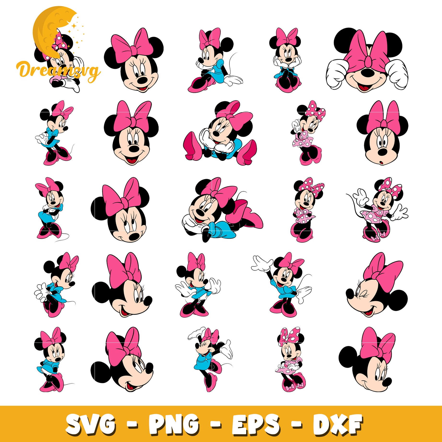 Disney minnie mouse cartoon bundle svg, minnie mouse​ svg