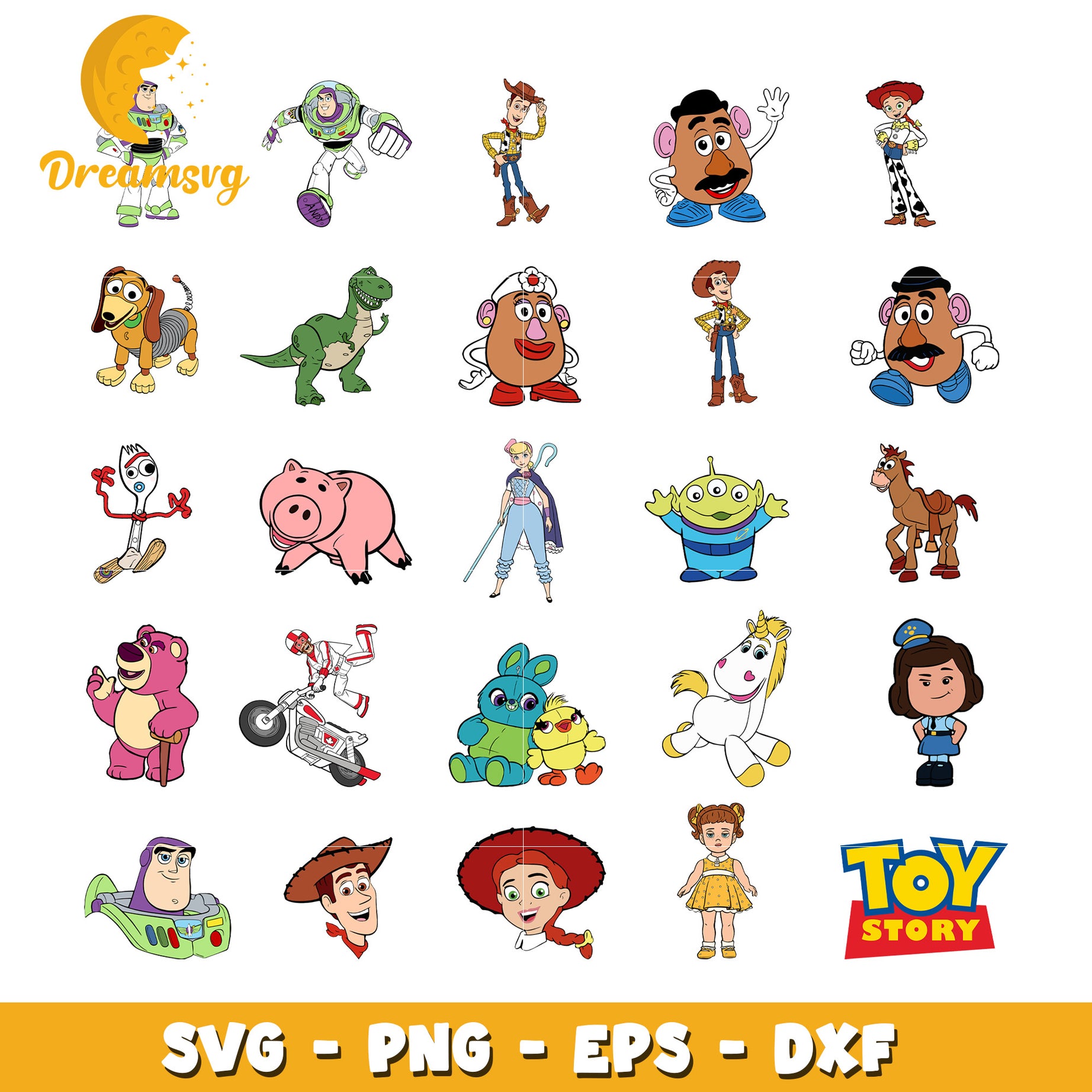 Members toy story cartoon bundle svg, toy story characters​ svg