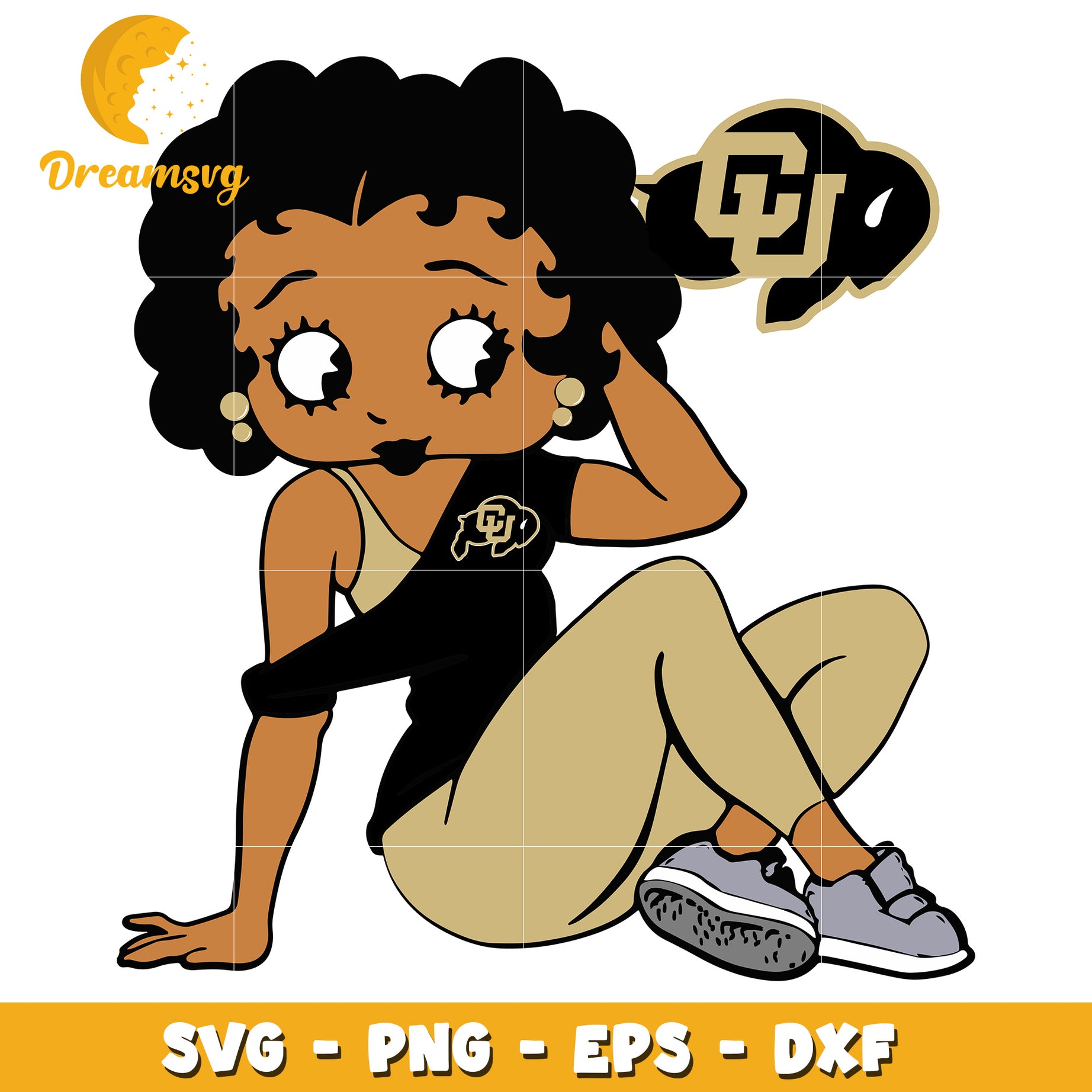 CU Buffs Betty Boop SVG PNG EPS DXF