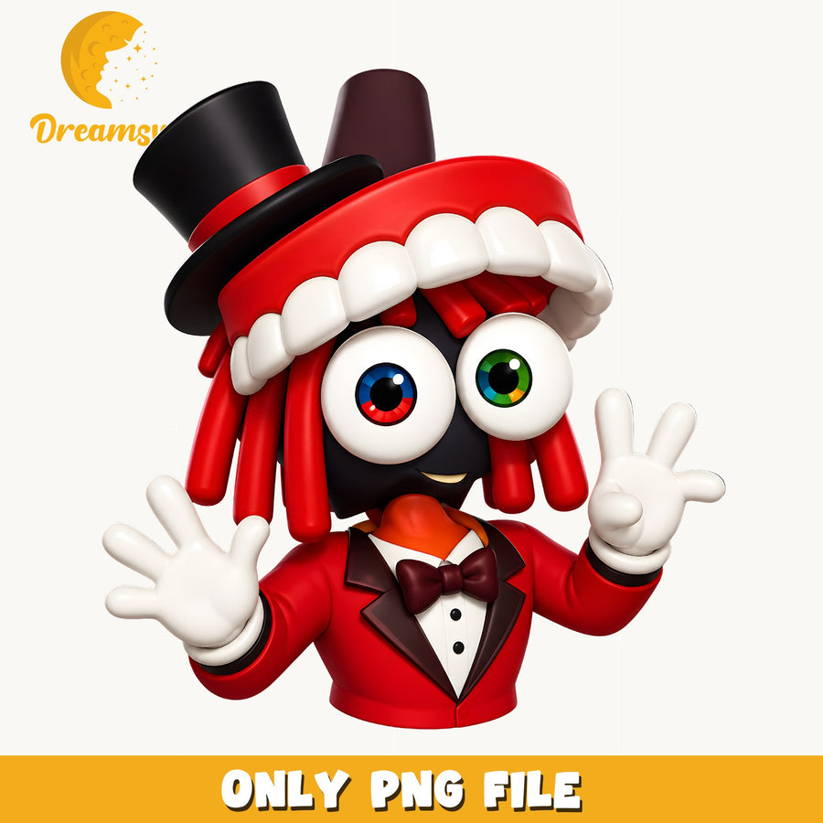 Caine Magician 3D PNG, Digital Circus Host, Fan PNG