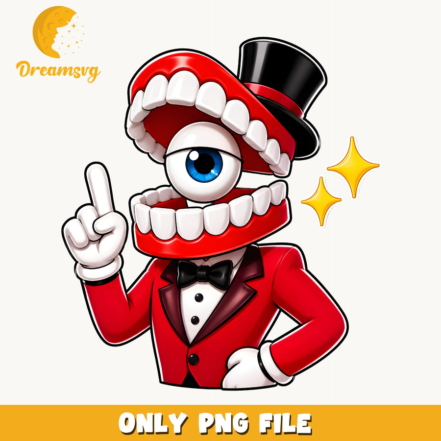 Caine Top Hat Tuxedo PNG, Digital Circus Host, Fan PNG