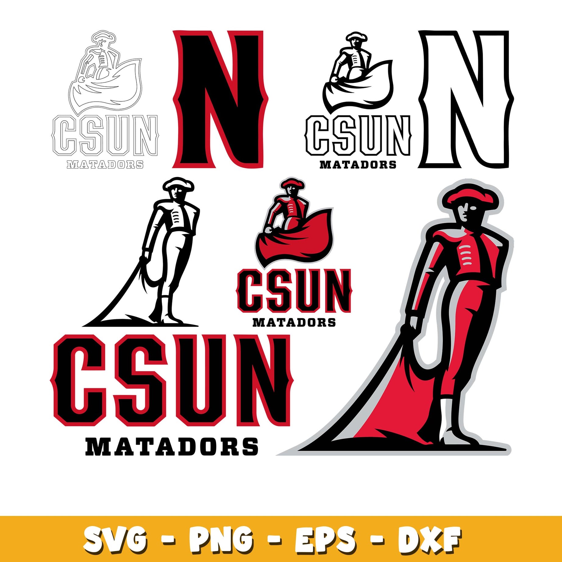 Cal State Northridge Matadors Bundle svg, Cal State Northridge Matadors logo svg, ncaa svg  