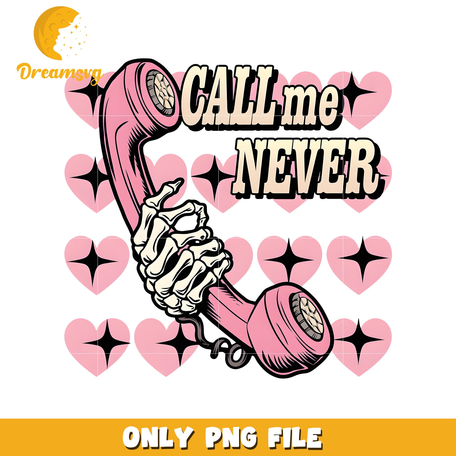 Call me never valentine png, skeleton hand png, valentine png