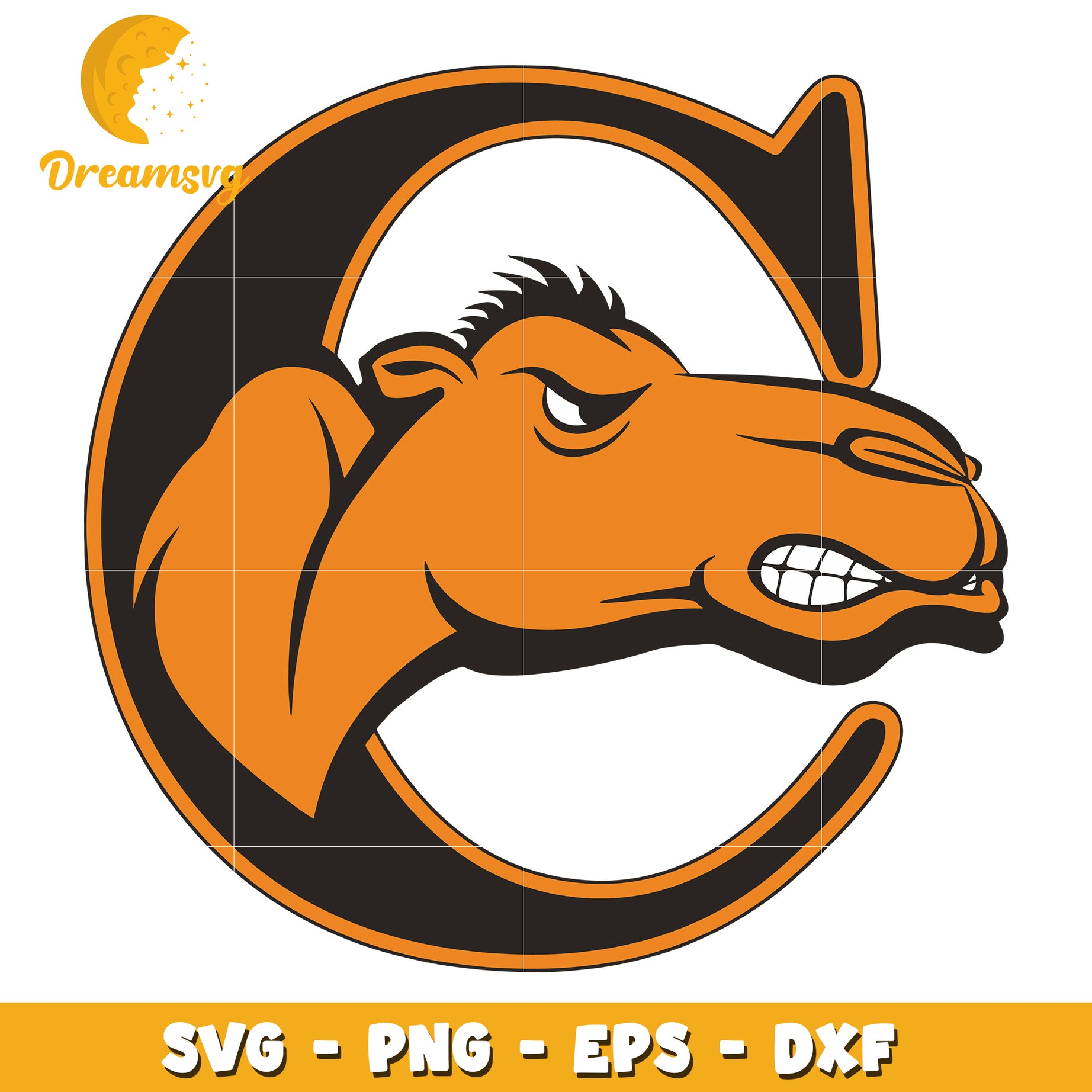 Camel Head Letter C SVG PNG EPS DXF