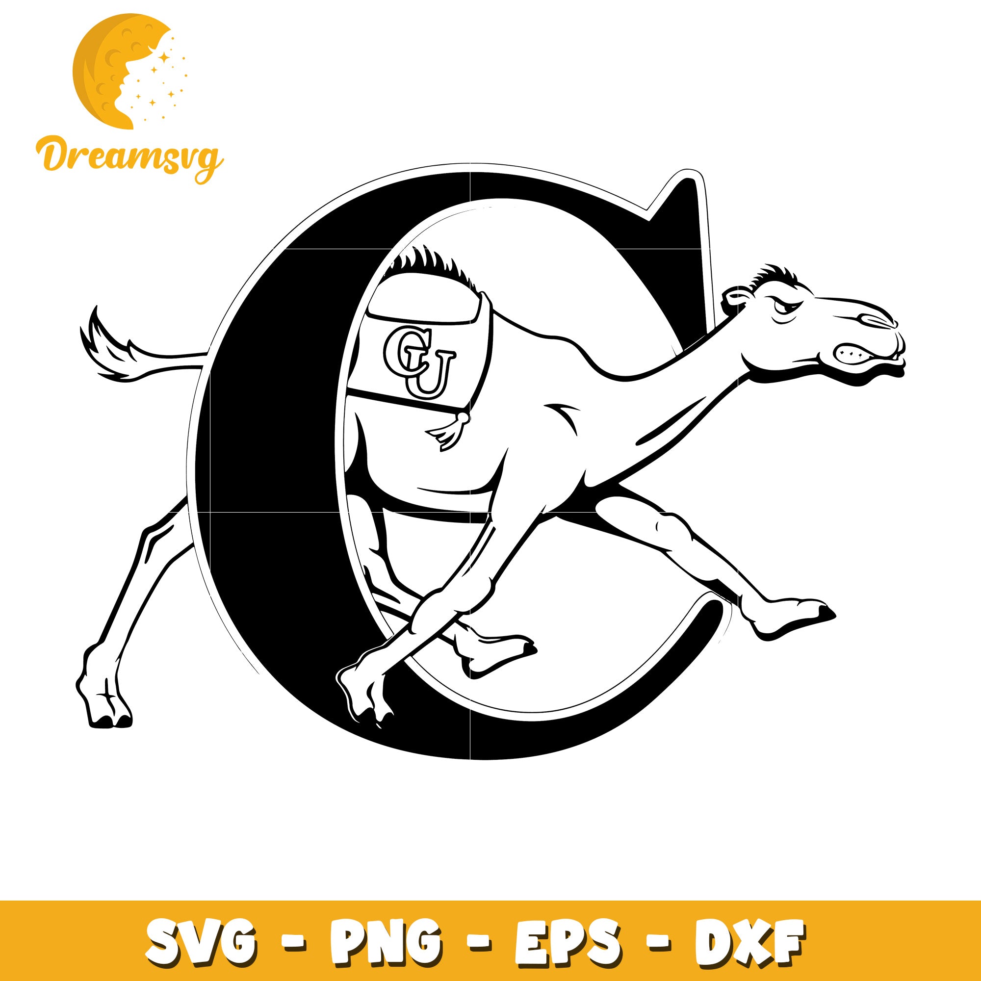 Camel Letter C SVG PNG EPS DXF Cut File