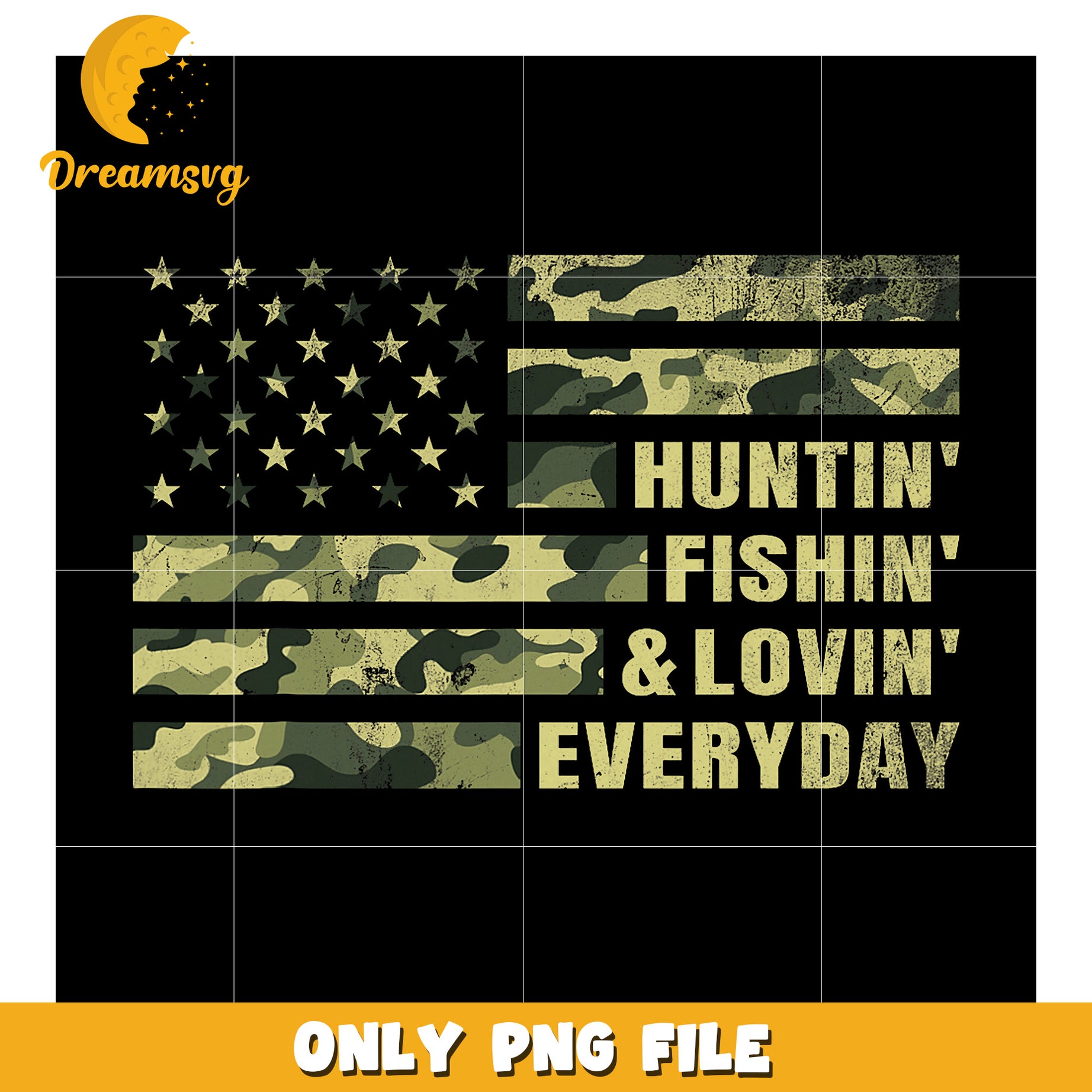 Camouflage American Flag Hunting Fishing PNG