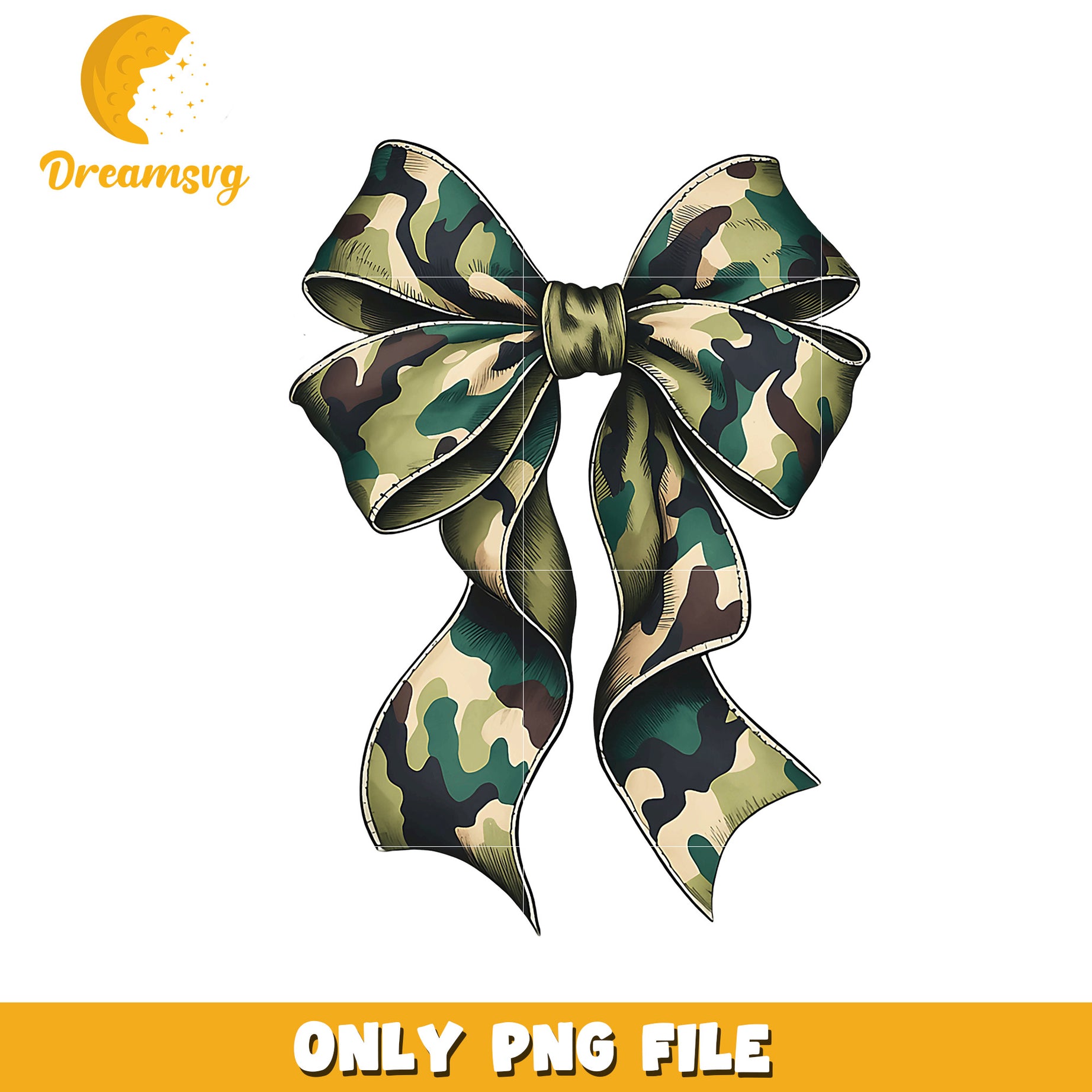 Camouflage Bow PNG Printable Clipart
