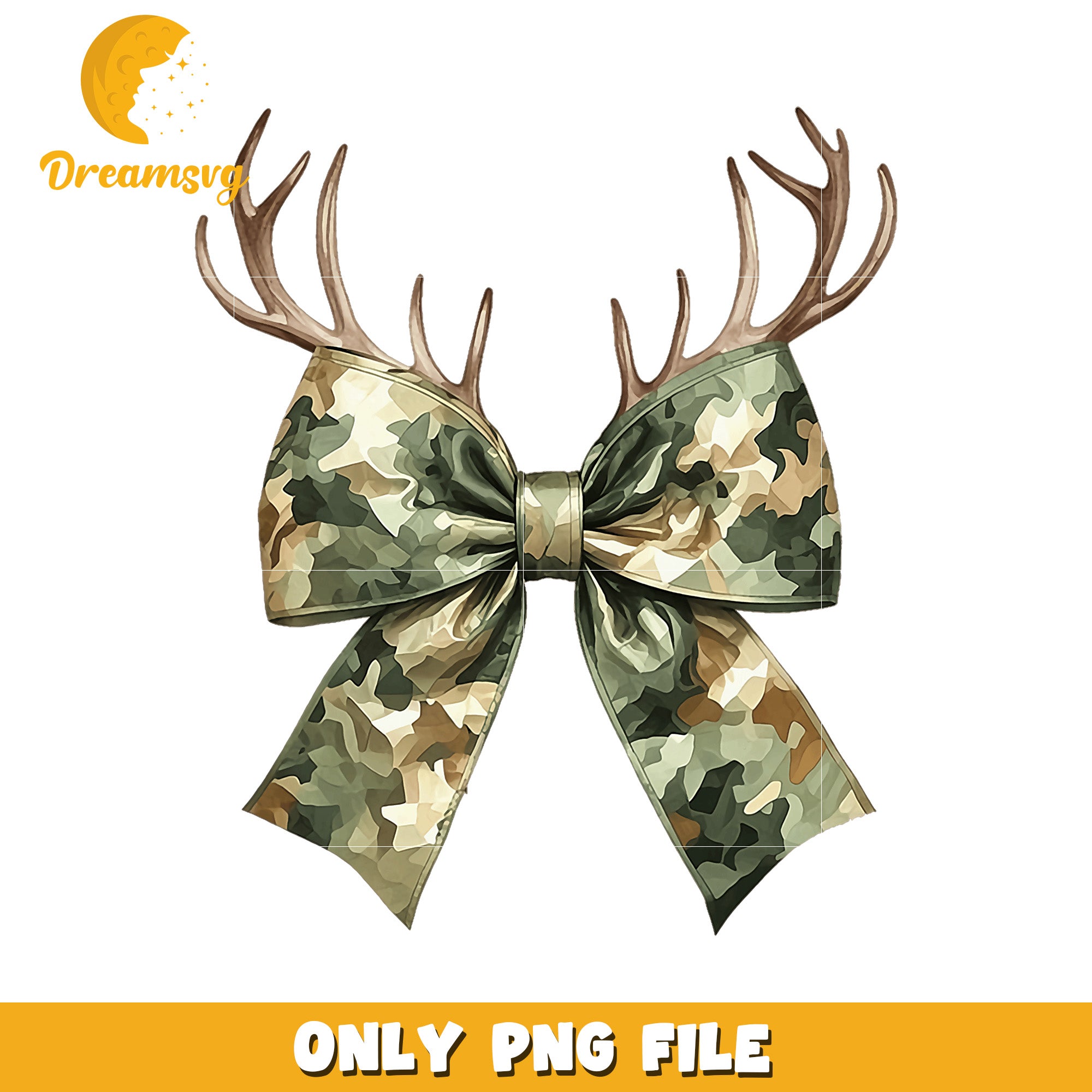 Camouflage Bow with Antlers PNG