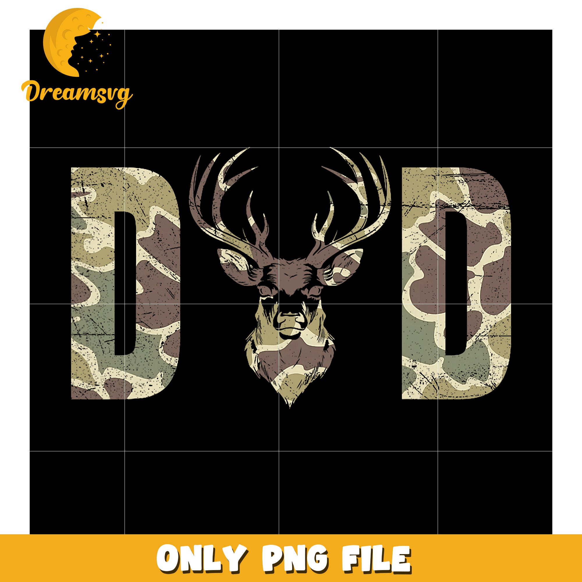 Camouflage Deer Dad PNG Design