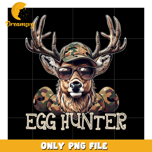 Camouflage Deer Egg Hunter PNG Design
