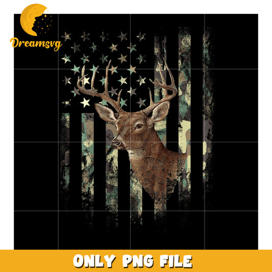 Camouflage Deer PNG American Flag Design