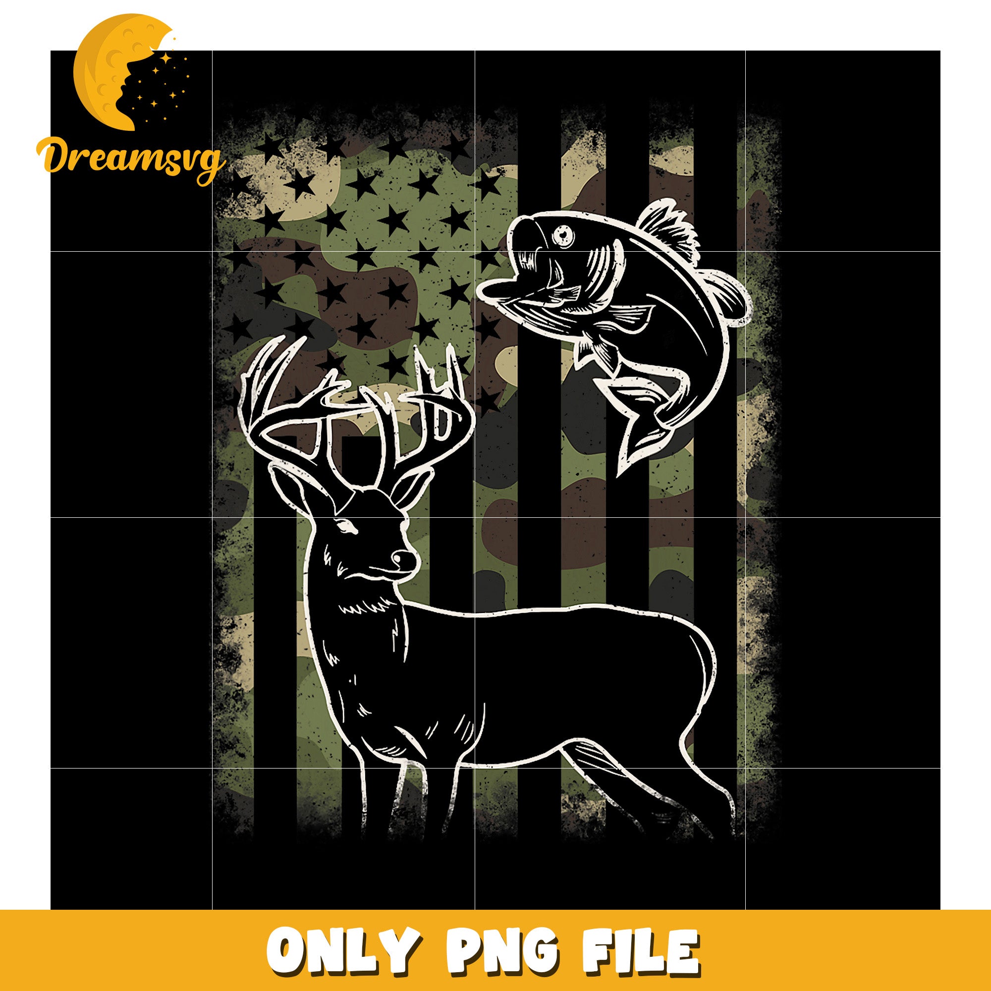 Camouflage Deer & Bass PNG