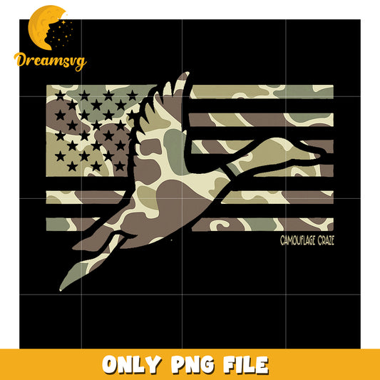 Camouflage Duck American Flag PNG