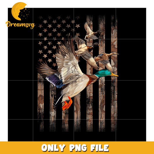 Camouflage Duck PNG American Flag Design