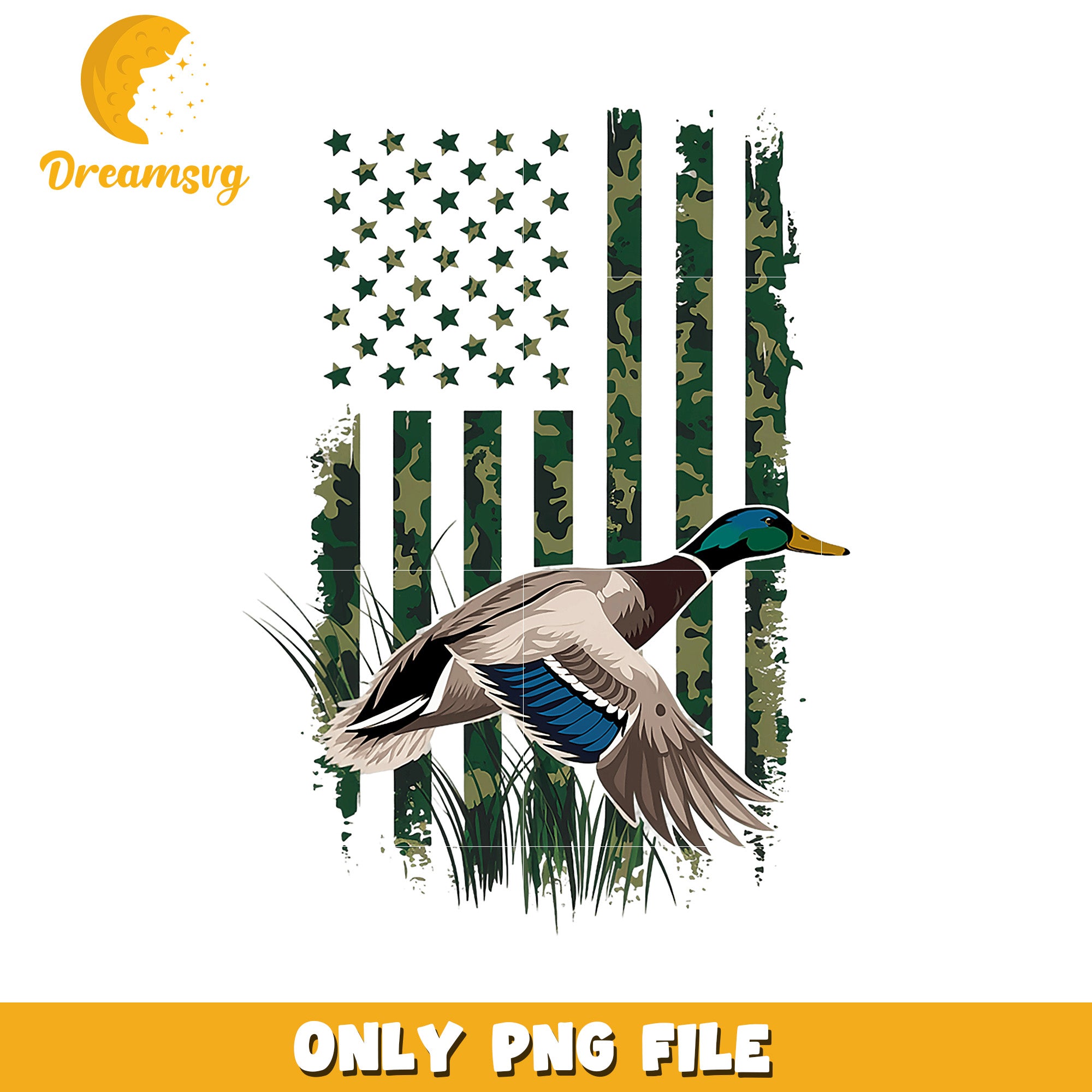 Camouflage Duck PNG Patriotic Hunting Design