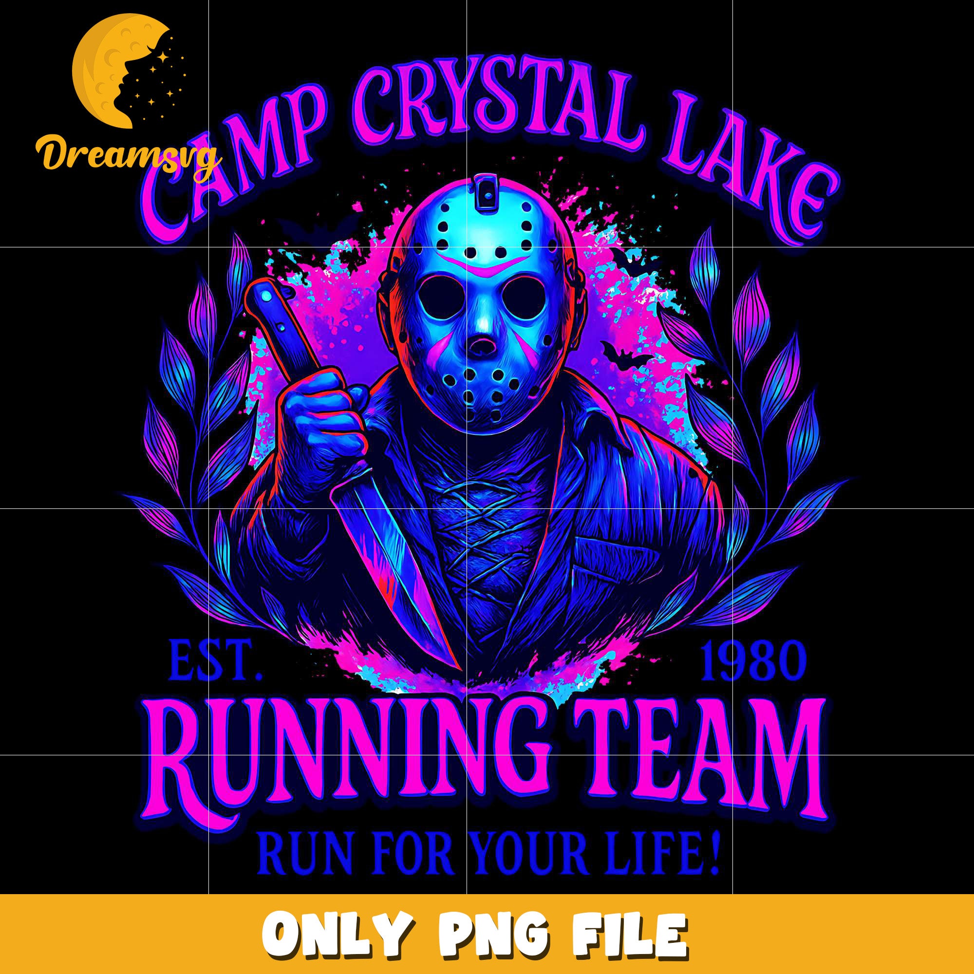 Camp crystal lake running team png, halloween pumpkin png, spooky halloween​​ png