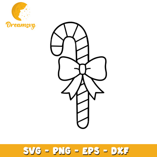 Candy Cane SVG Cut File Bow PNG EPS DXF