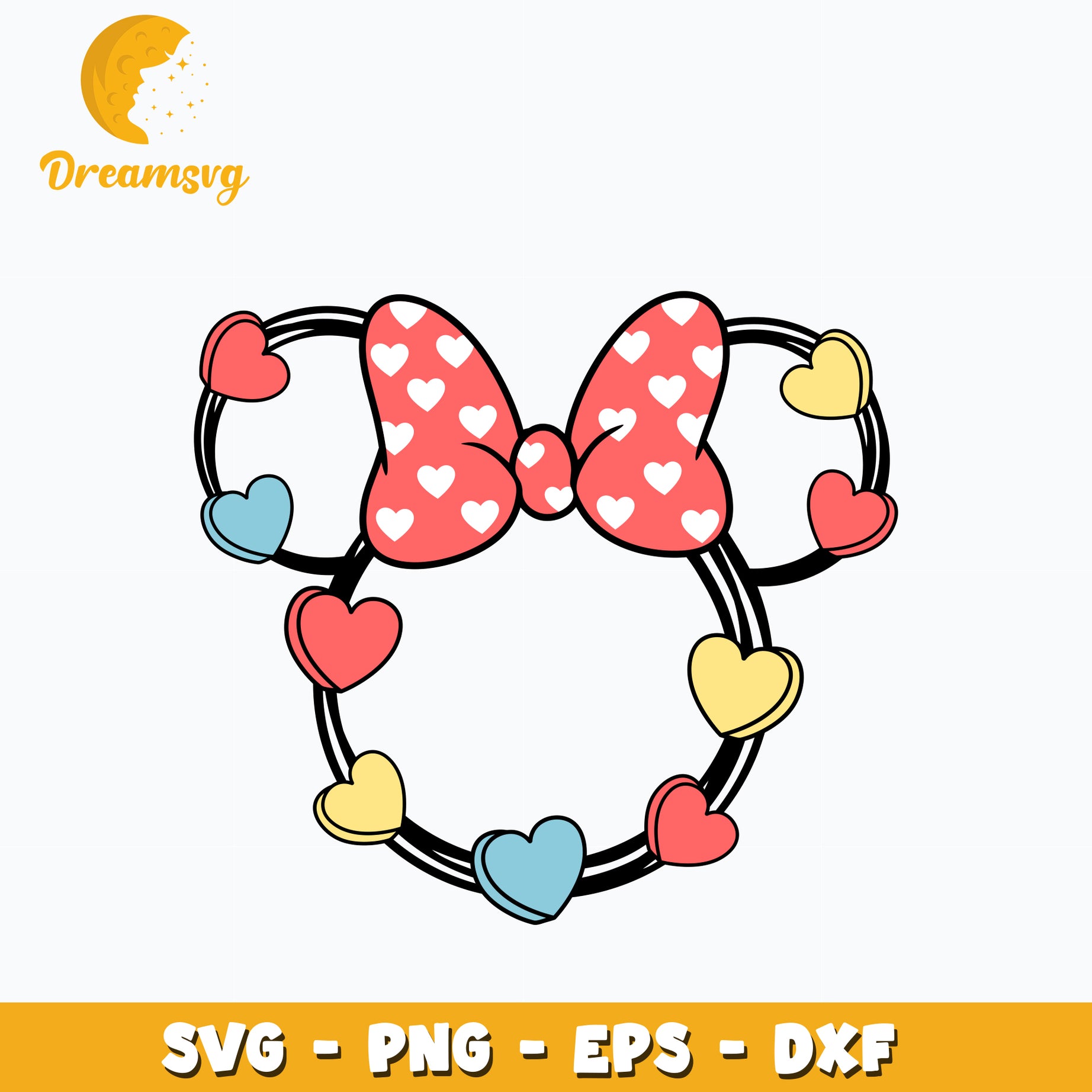 Candy Hearts Minnie Mouse Svg