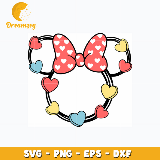 Candy Hearts Minnie Mouse svg