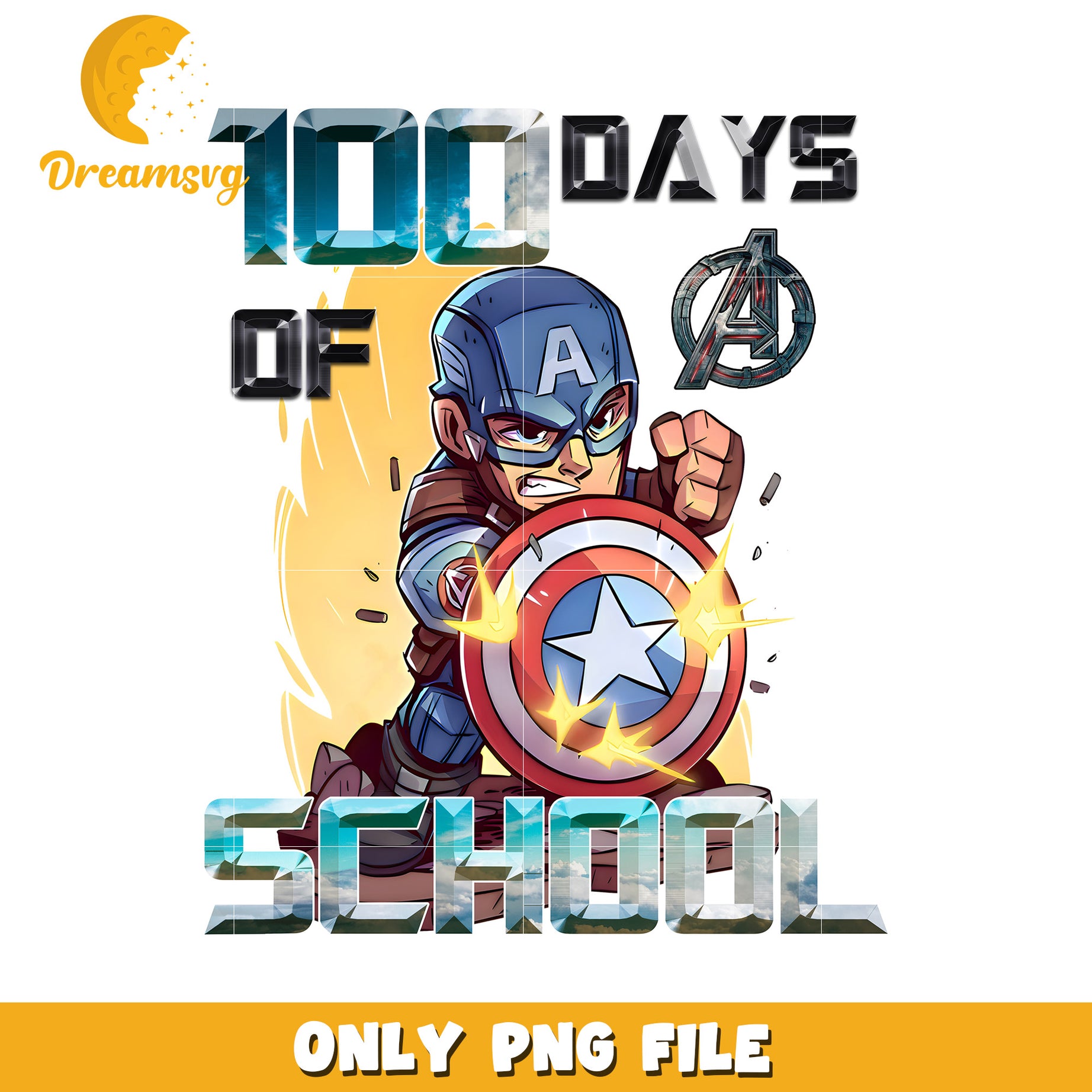 Captain America 100 Days School PNG