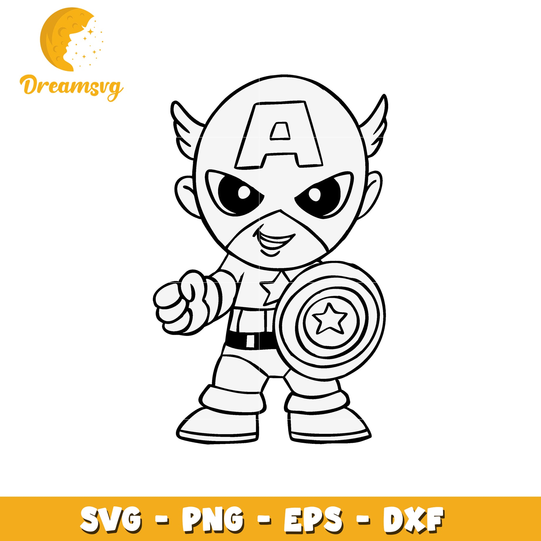 Captain America SVG Coloring Page