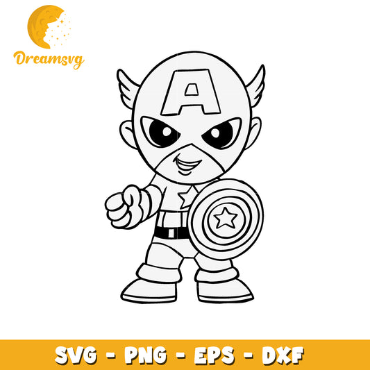 Captain America SVG Coloring Page