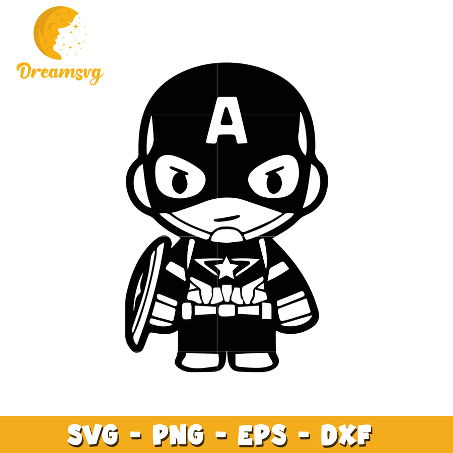 Captain America SVG PNG, Superhero Clipart for Crafts