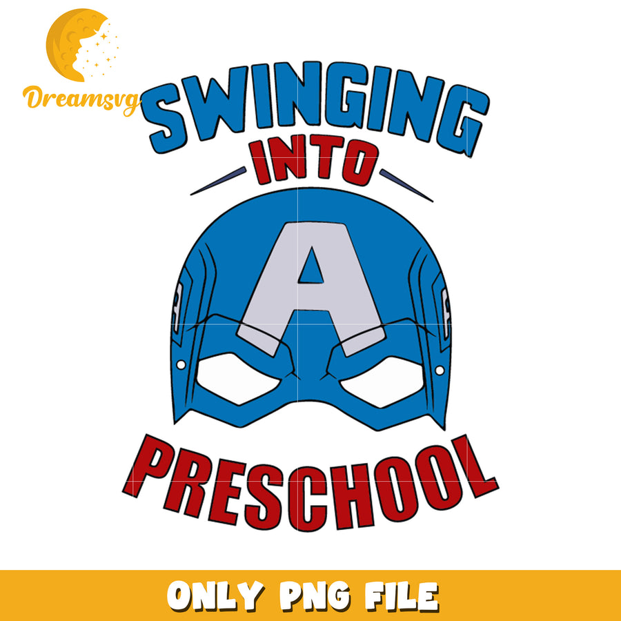 Captain swinging into preschool png, avenger characters png, spiderman png