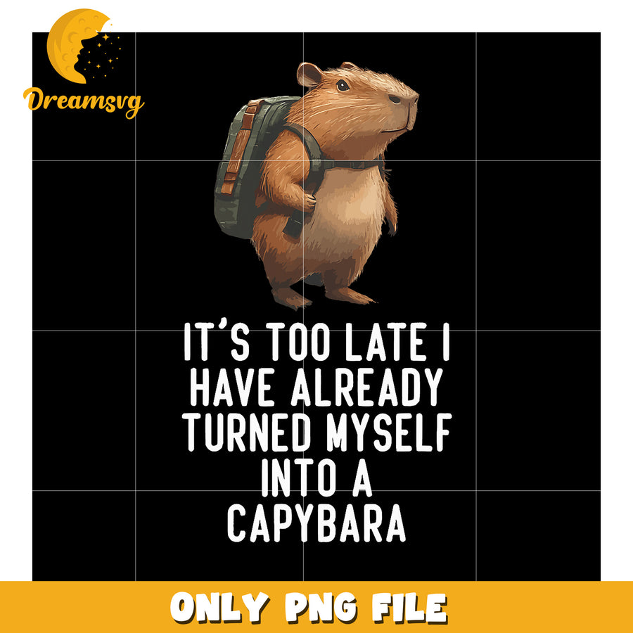 Capybara Backpack PNG Funny Animal Design