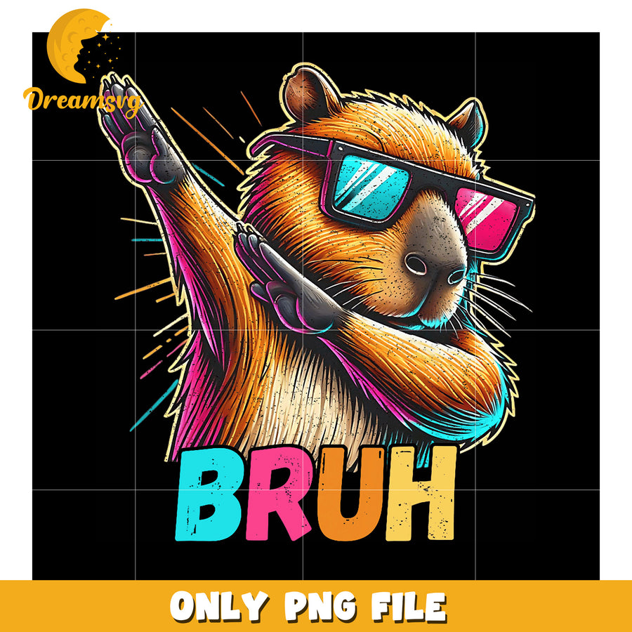 Capybara Dabbing PNG - Cool Sunglasses Design