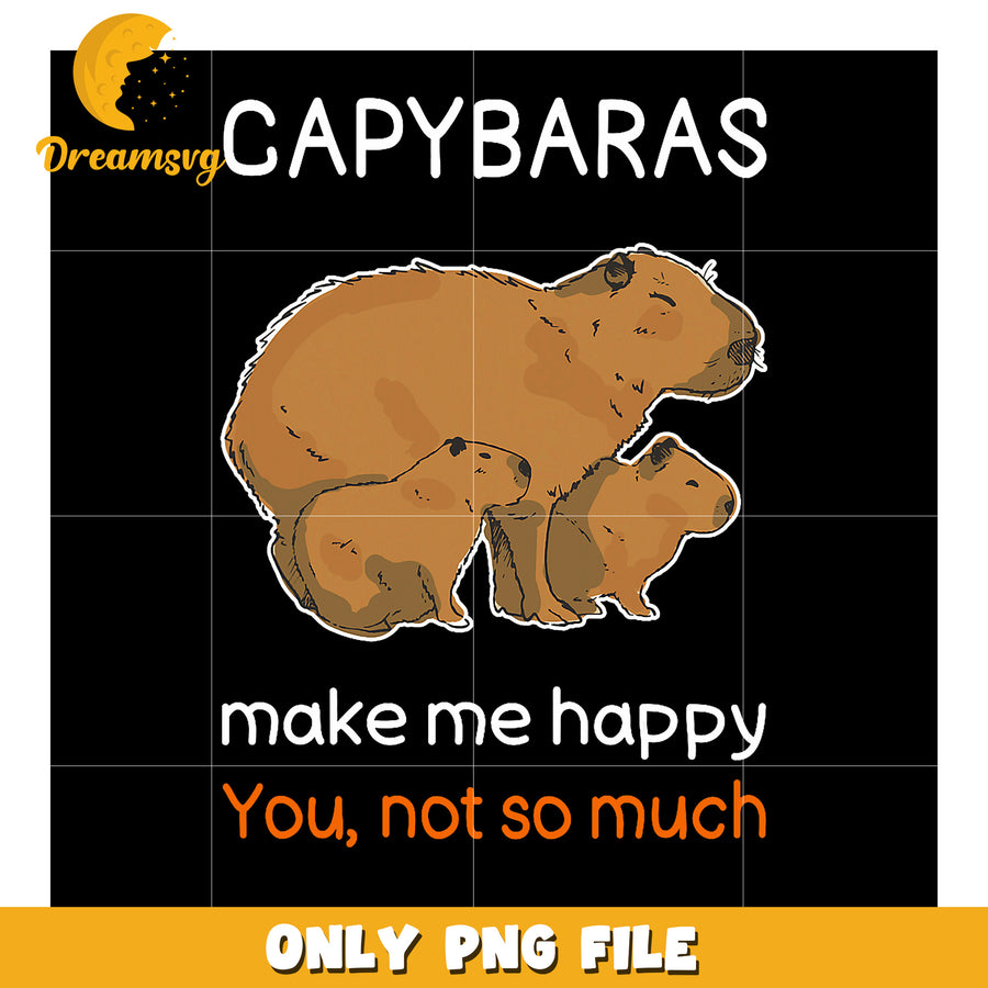 Capybara Family PNG Funny Animal Design