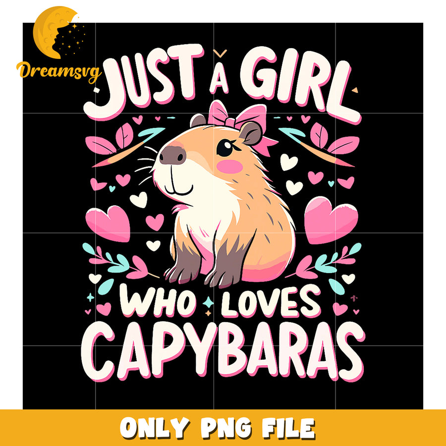Capybara Girl PNG Cute Design