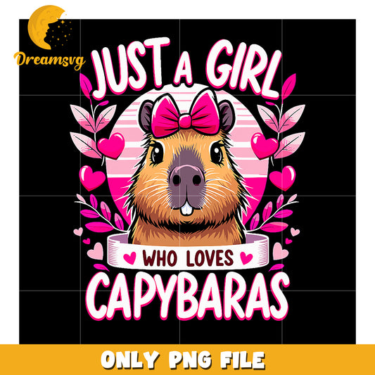 Capybara Girl PNG Cute Design for Lovers
