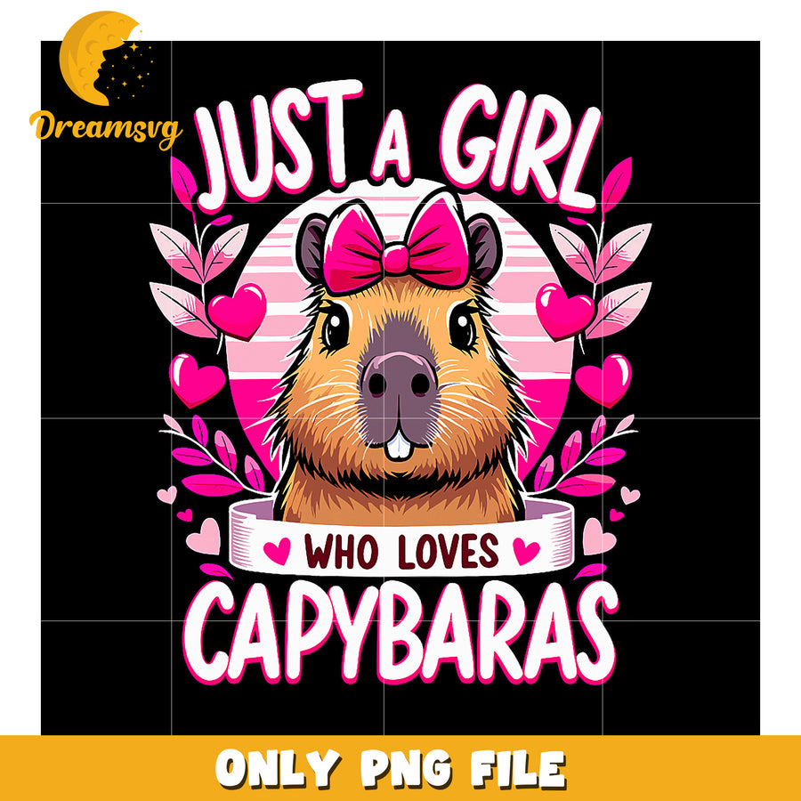 Capybara Girl PNG Cute Design for Lovers