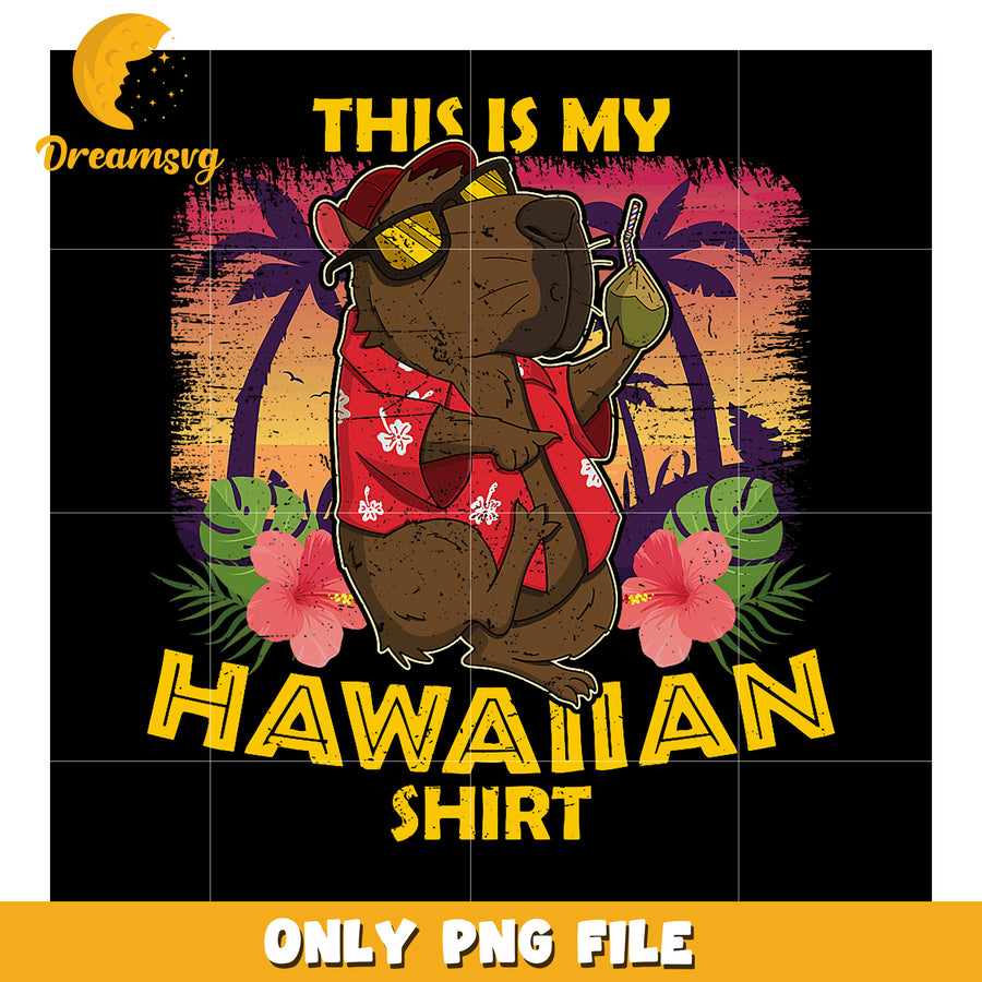 Capybara Hawaiian Shirt PNG Design