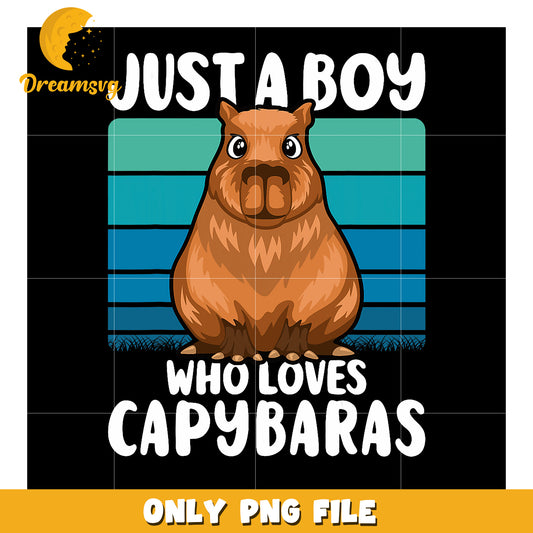 Capybara Lover Boy PNG Design