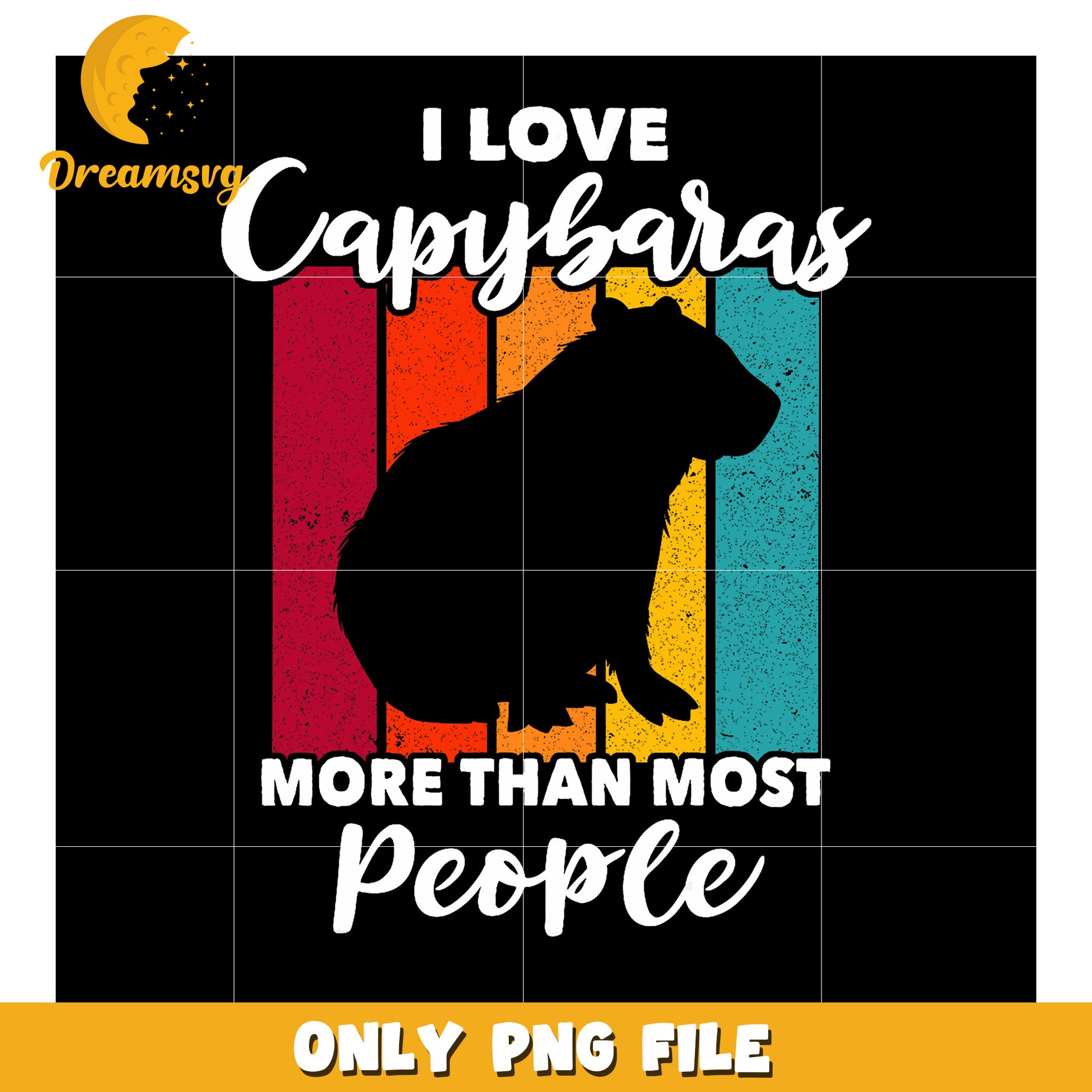 Capybara Lover PNG Retro Vintage Design