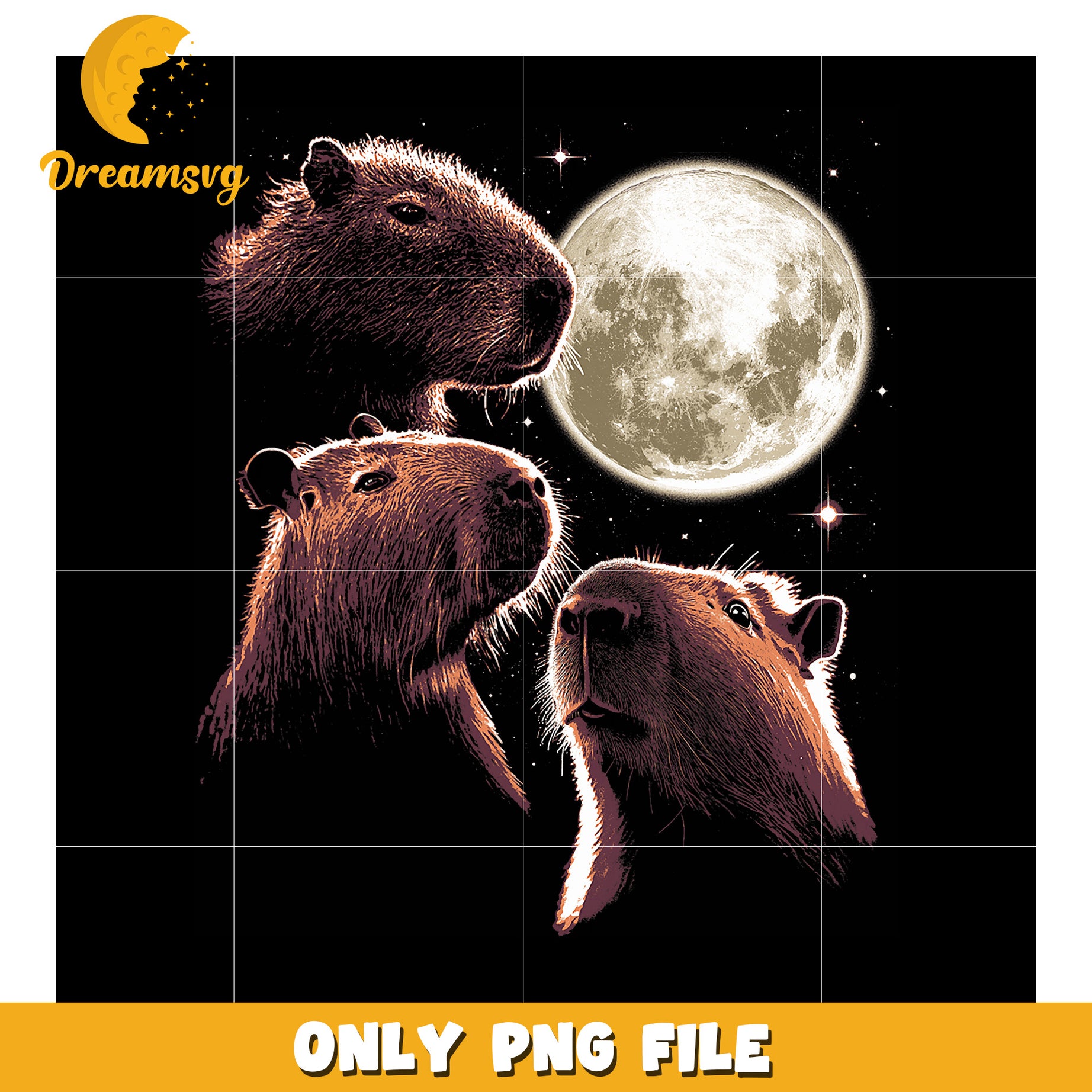 Capybara Moon PNG Download