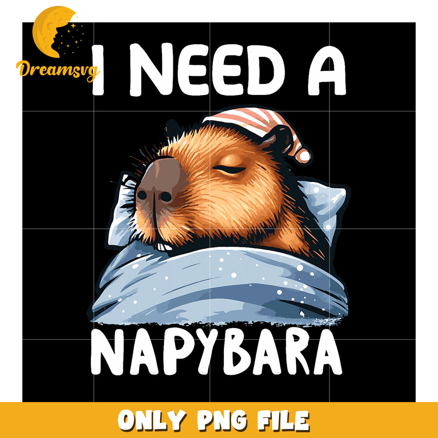Capybara Nap PNG I Need a Nap Design