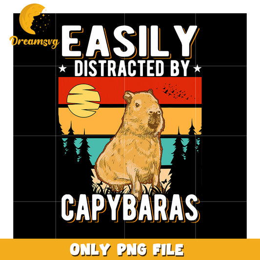 Capybara PNG Easily Distracted Design