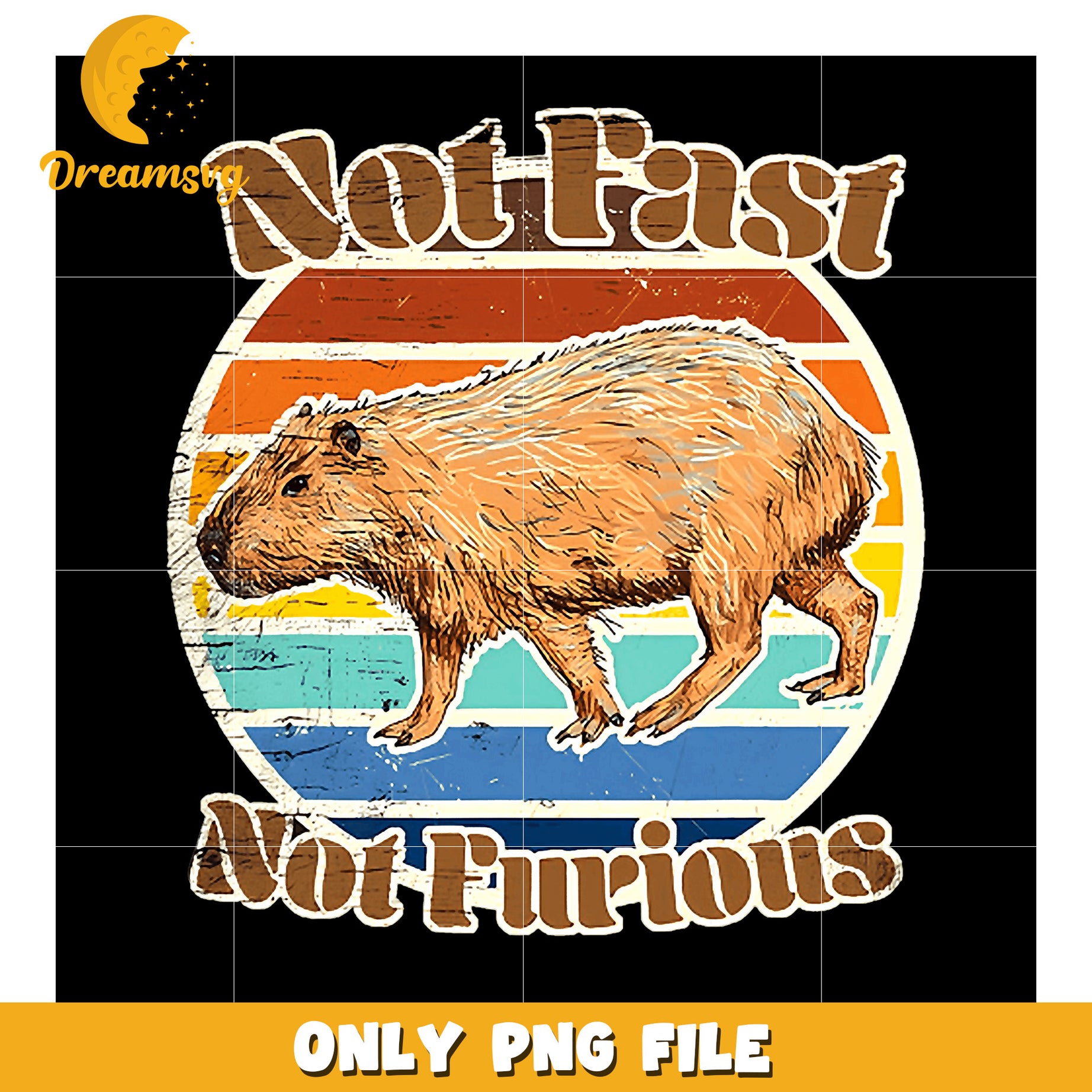 Capybara Retro Vintage PNG Design