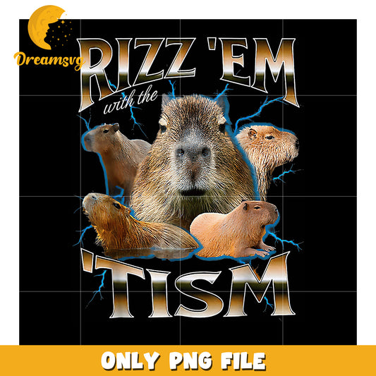 Capybara Rizzem Tism PNG Design